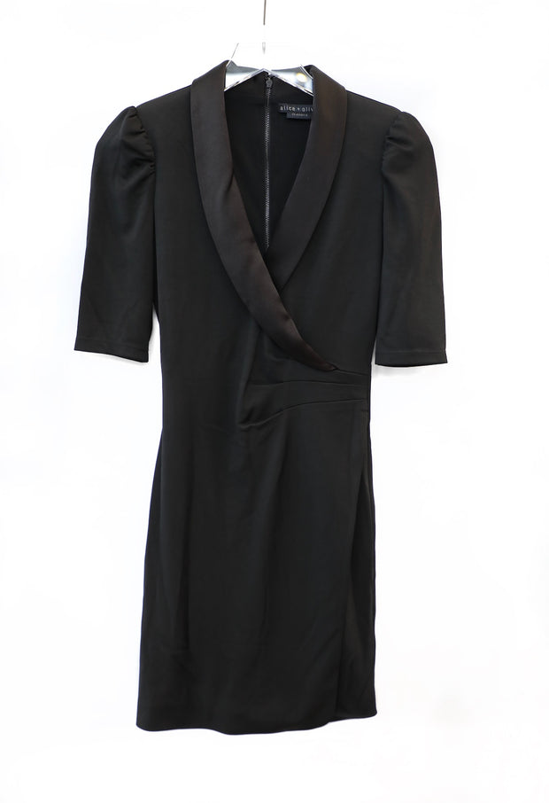 Alice + Olivia - Remi Plunging V Neck Dress in Black