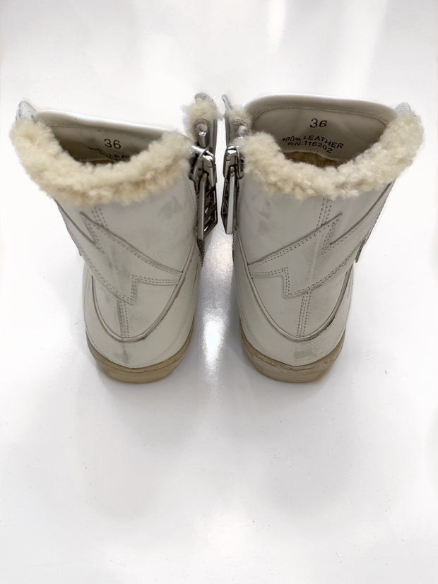 Zadig & Voltaire - High Top Sneakers Lightening Bolt in Blanc