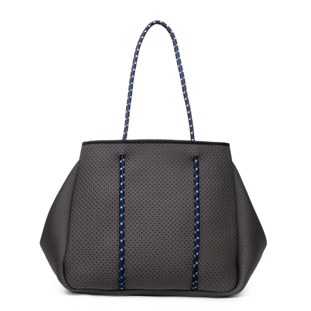 Annabel Ingall - Sporty Spice Neoprene Tote in Charcoal with Cobalt Straps