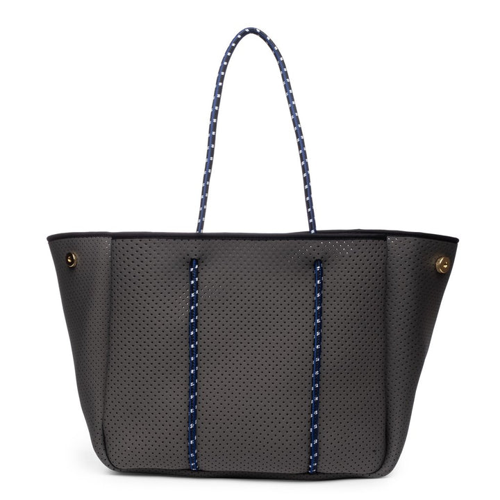 Annabel Ingall - Sporty Spice Neoprene Tote in Charcoal with Cobalt Straps