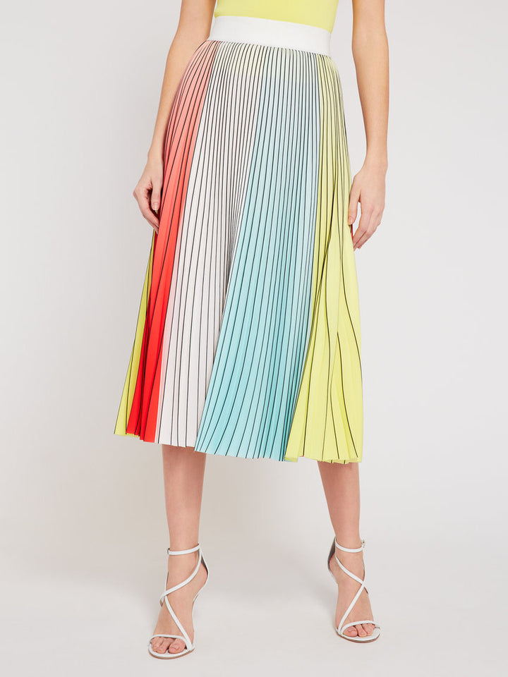 Alice & Olivia - Arden Pleated Midi Skirt in Multi