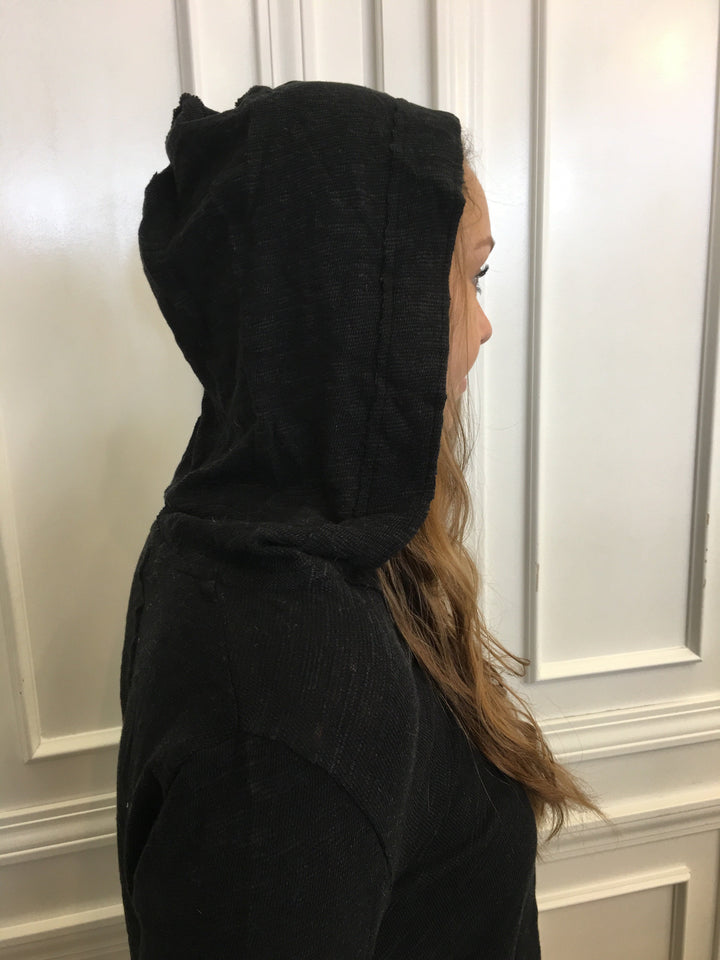 White + Warren - Tie Grommet Hoodie