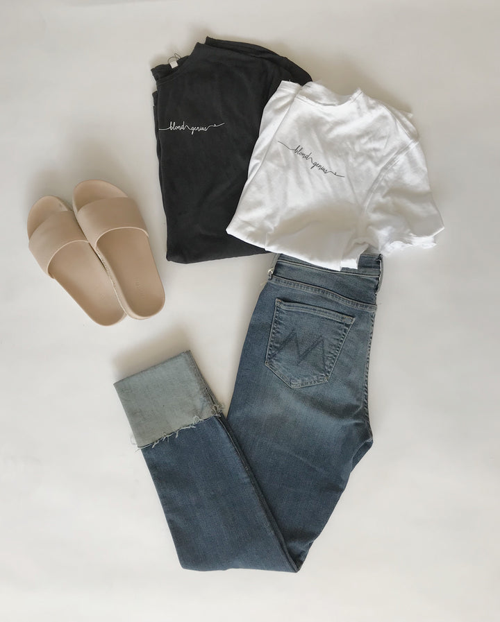 Blond Genius- Mini Autograph Tee White