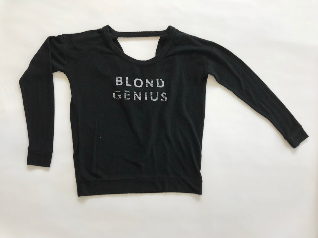 Blond Genius - Distressed Open Back Sweatshirt Black