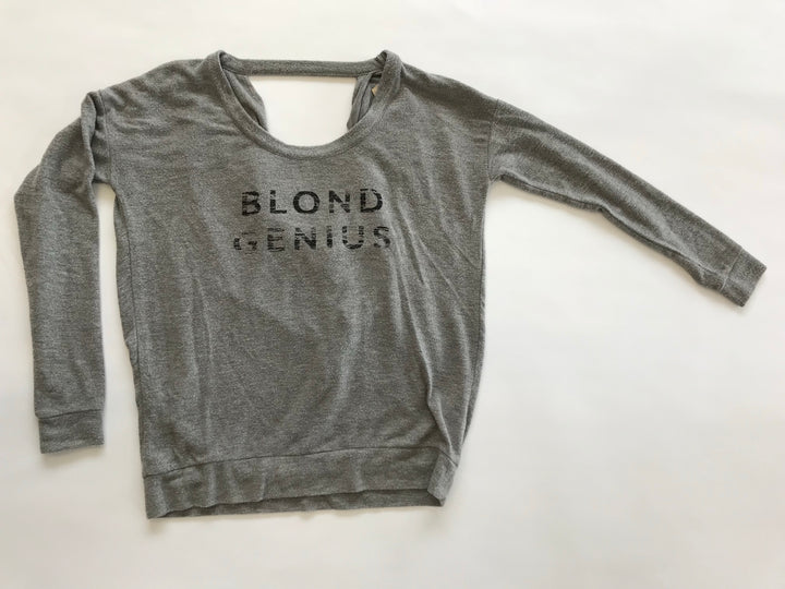 Blond Genius - Distressed Open Back Sweatshirt Heather Grey