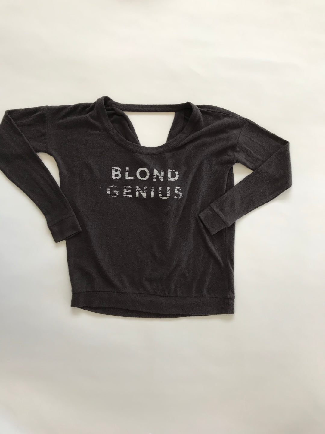 Blond Genius - Distressed Open Back Sweatshirt Asphalt