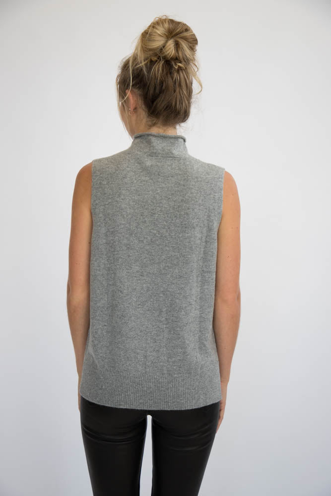 ELEIS COLLECTIVE -The Side Slit Tank - Heather Grey