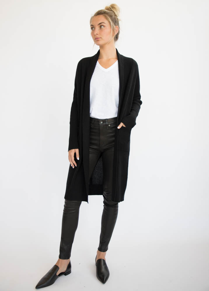 Eleis Collective -The Ribbed Duster - Black
