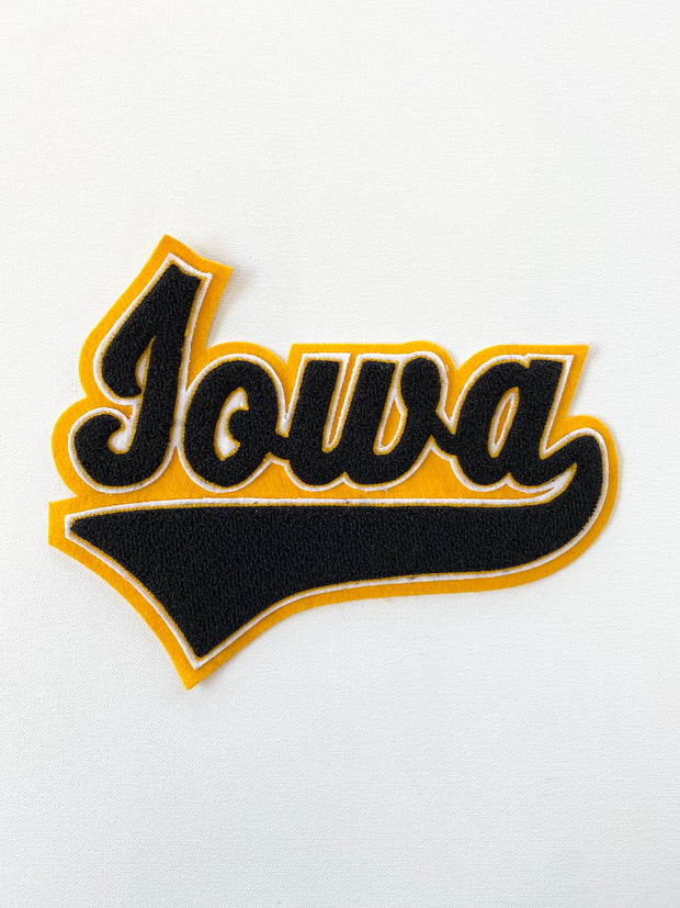 Iowa and Iowa State Script Word Patch | Blond Genius