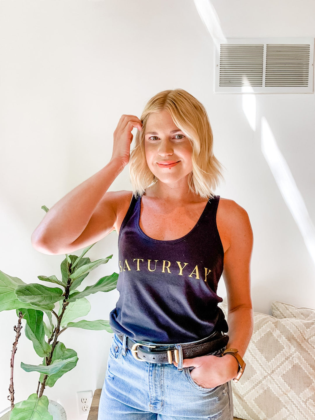 Boat House Apparel - Saturyay Tank in Black/Yellow
