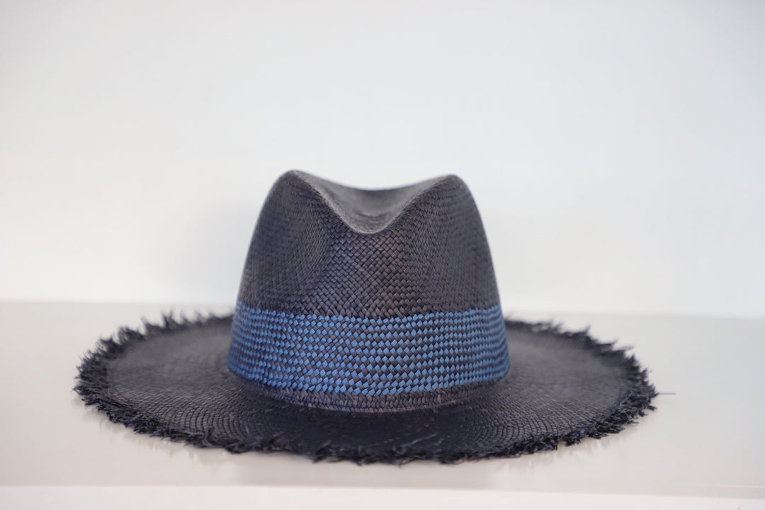Rag & Bone - Frayed Edge Panama Hat Cobalt