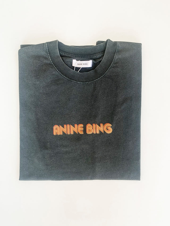 Anine Bing - Lili Tee Retro Bing in Washed Black
