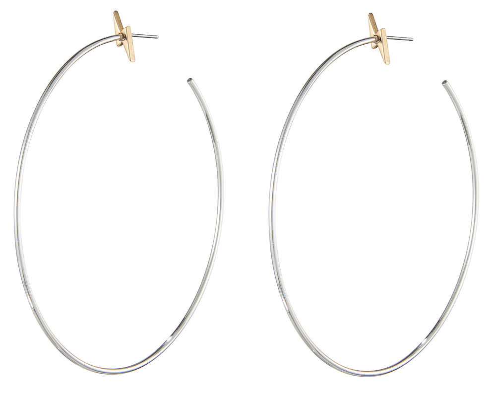 Jenny Bird - Thunder Struck Hoops Rhodium/Gold