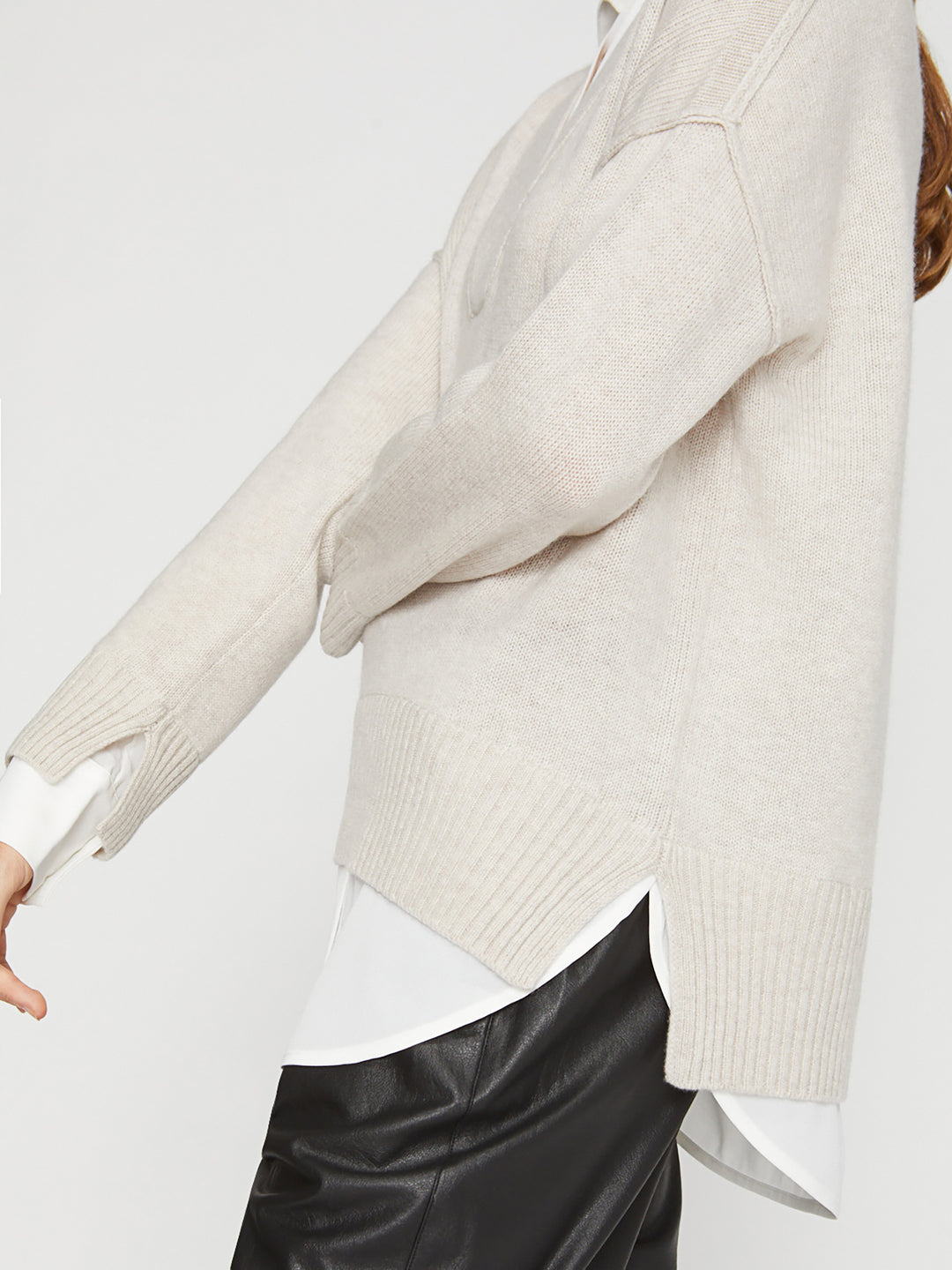 Brochu Walker - Holm Layered Vee in Macaroon Melange w/ White