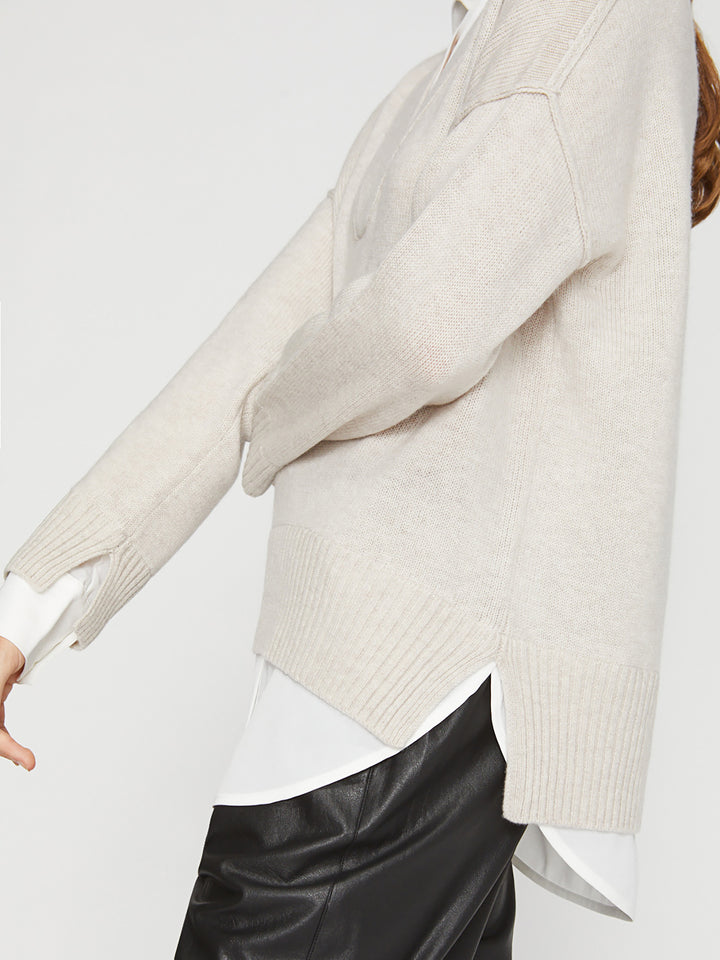 Brochu Walker - Holm Layered Vee in Macaroon Melange w/ White