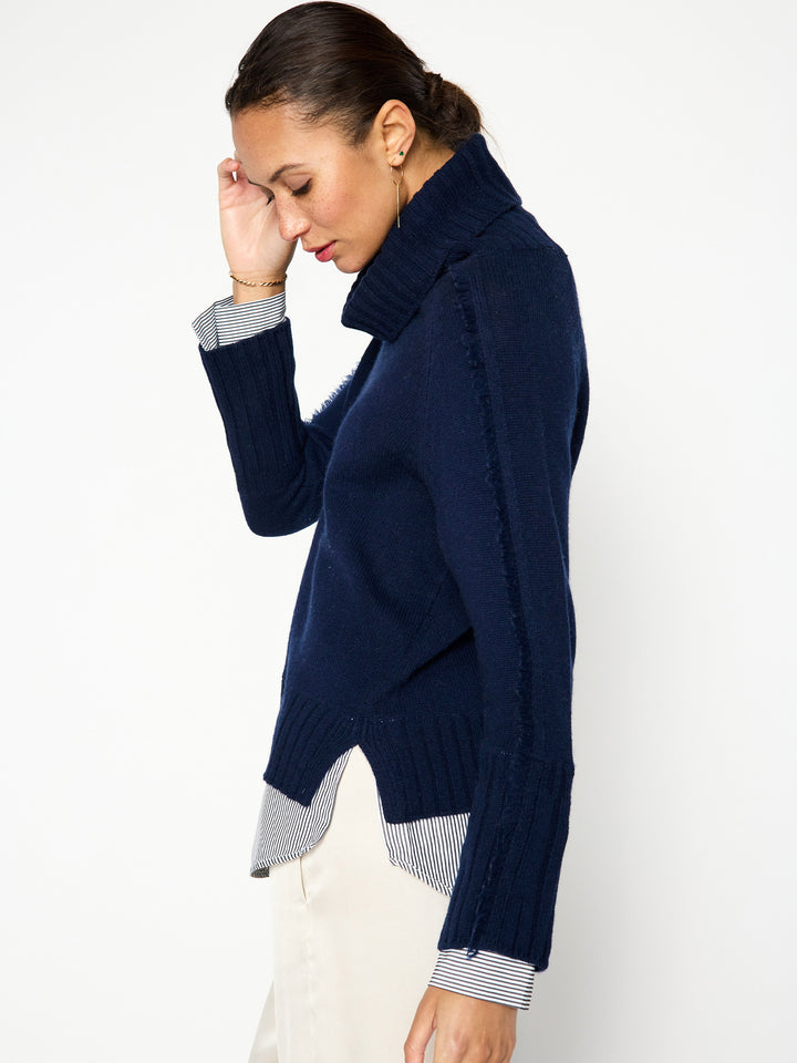 Brochu Walker - Jolie Fringe Striped Layered Looker in Navy with Stripe