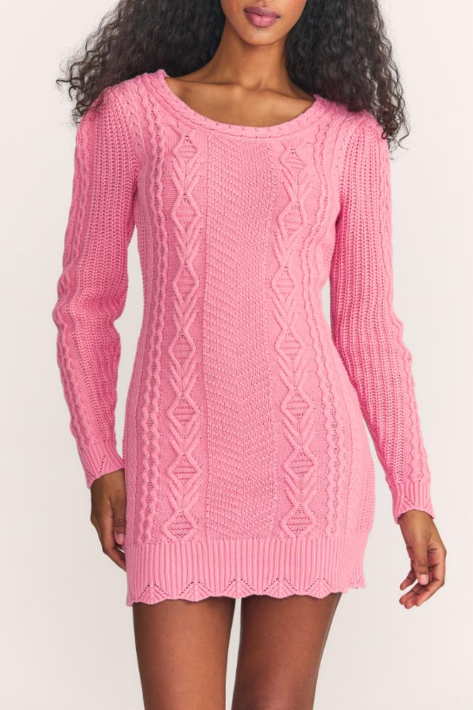 Love Shack Fancy - Simmonette Mini Dress in Powder Blush Dresses