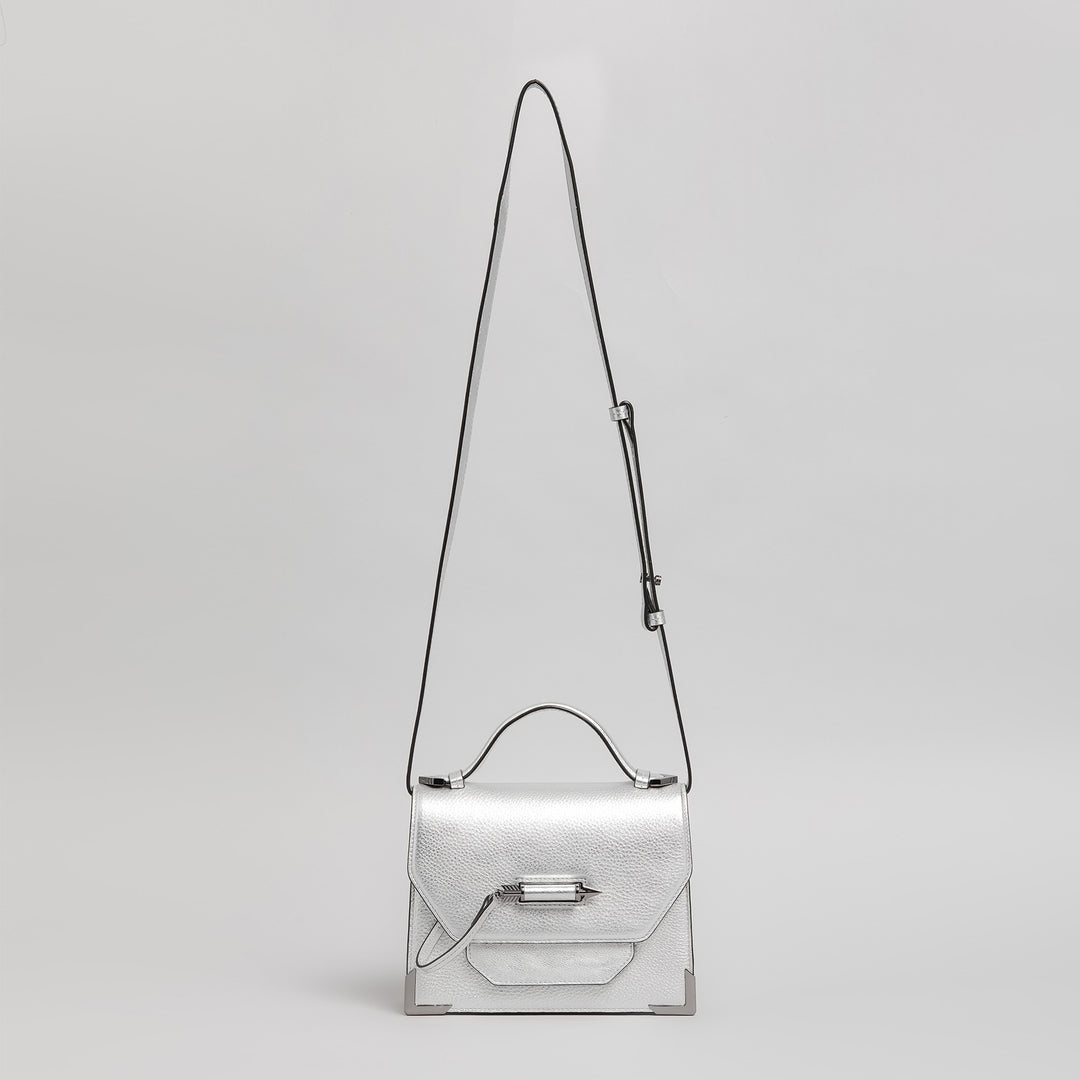 Mackage - Keeley Leather Crossbody Bag in Silver