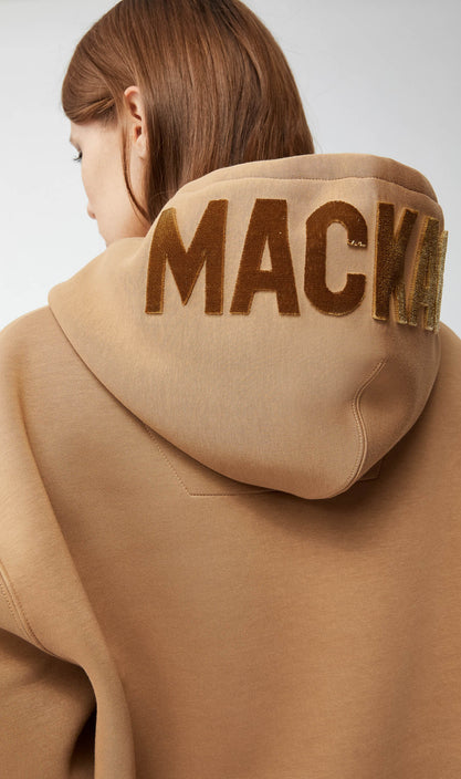 【Mackage】KRYS-R Chris R Hooded Sweatshirt Beige Krys, Unisex Hoodie with velvet embroidery | Mackage® Canada