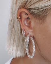 LUV AJ - Pave Baby Amalfi Hoops in Rose Gold