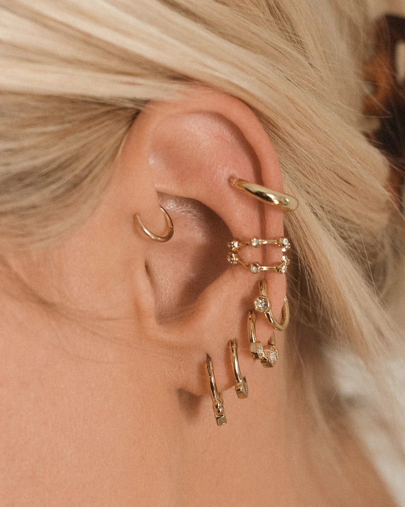 LUV AJ - Pave Hex Ear Cuff in Gold Jewelry