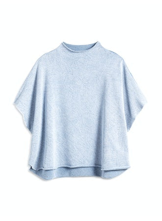 Frank & Eileen - Funnel Neck Capelet in Mineral Blue