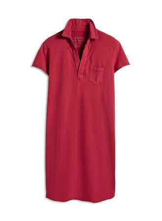 Frank & Eileen - Short Sleeve Polo Dress in Double Decker Red