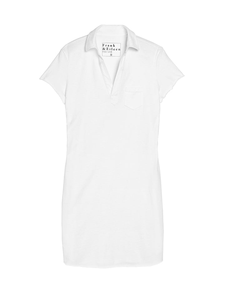 Frank & Eileen - Short Sleeve Polo Dress in White