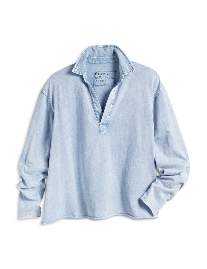 Frank & Eileen - Popover Henley in Mineral Blue