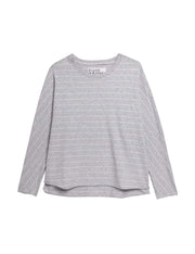 Frank & Eileen - Oversized Continuous Sleeve Sweatshirt in gmas grym + archie blue melange stripe