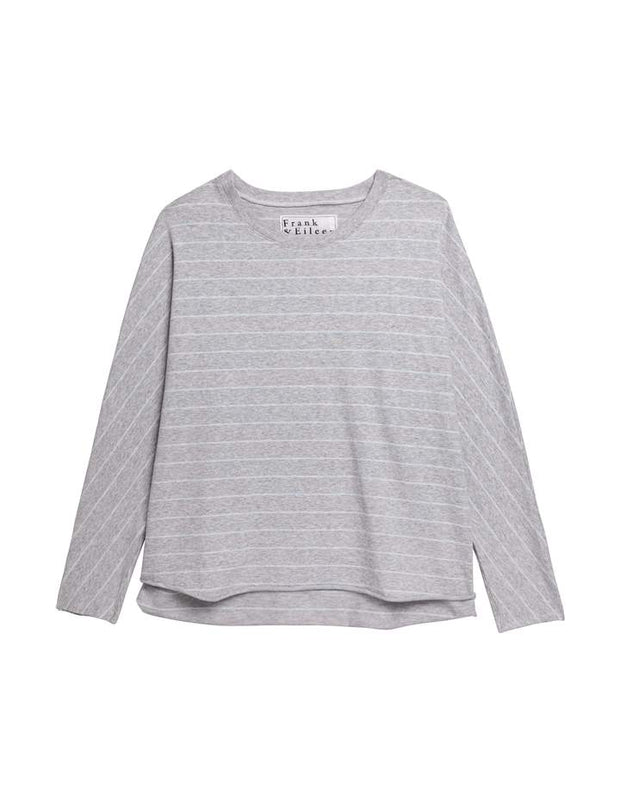 Frank & Eileen - Oversized Continuous Sleeve Sweatshirt in gmas grym + archie blue melange stripe