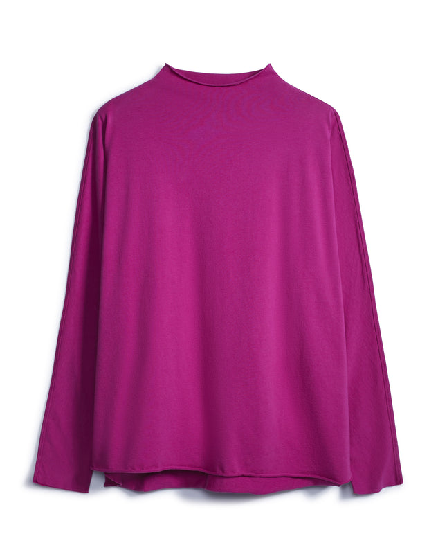 Frank & Eileen Long Sleeve Funnel Neck Tee in Fuchsia Blond Genius