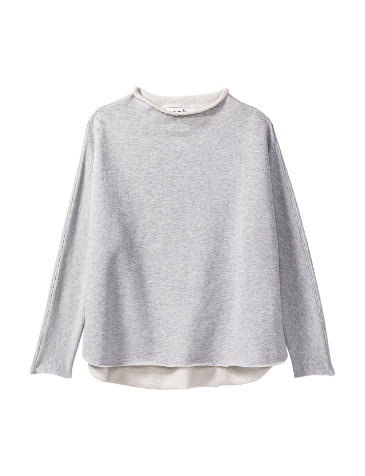 Frank & Eileen - Long Sleeve Funnel Neck Capelet in Classic Gray Melange