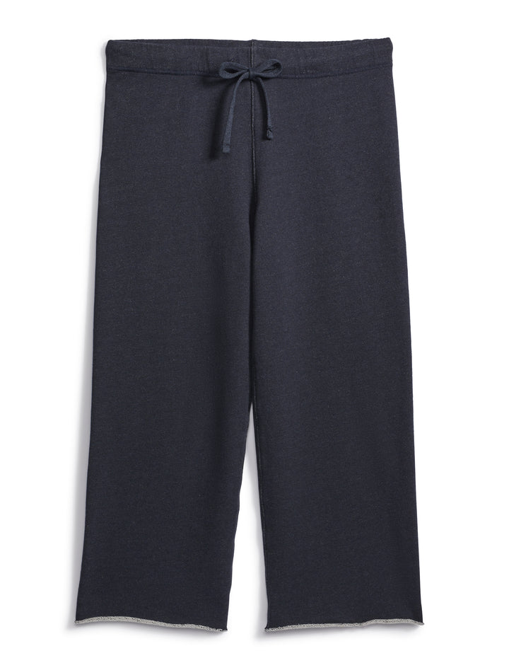 Frank & Eileen - Cropped Wide Leg Sweatpant in Navy Melange Pants