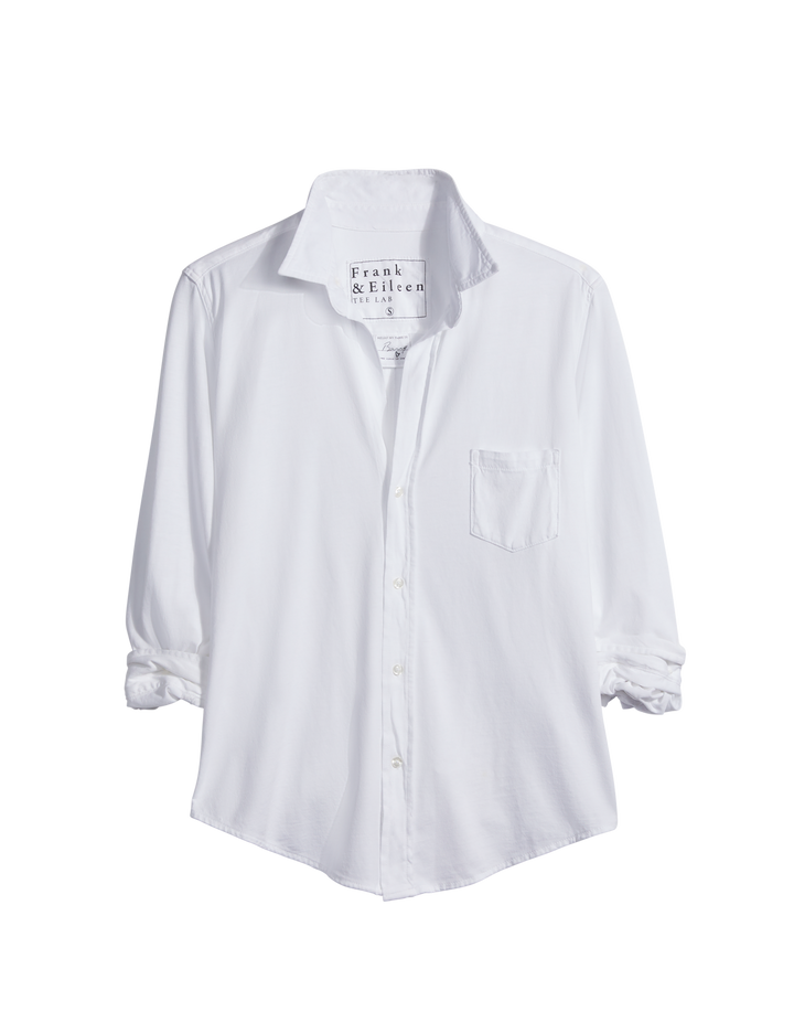 Frank & Eileen - Barry Knit Button Up in White