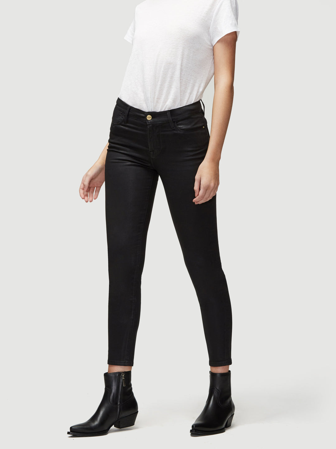 Coated Skinny Denim in Black - FINAL SALE