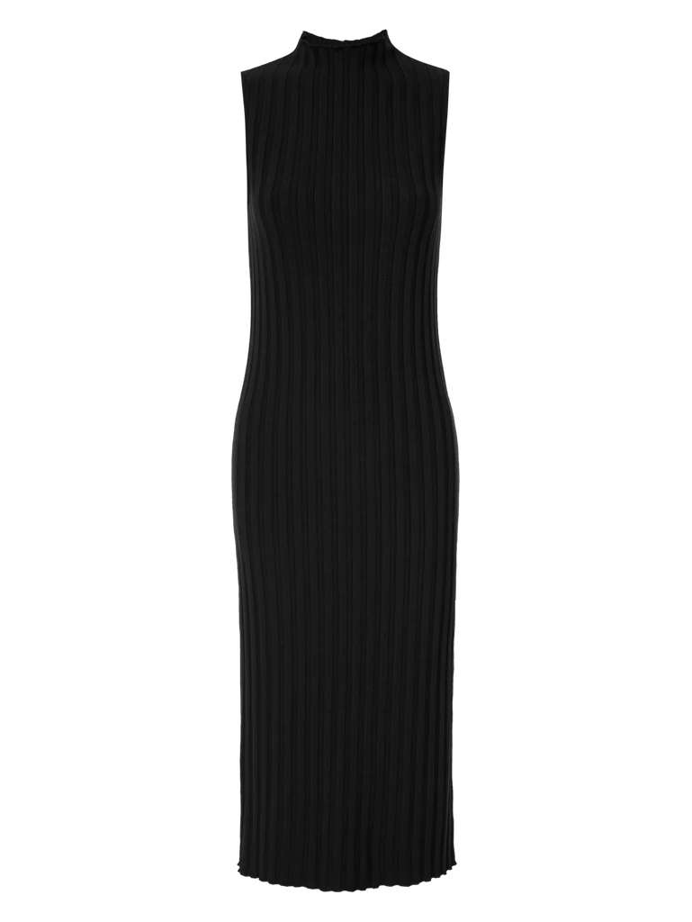 Nation LTD - Linda Turtleneck Tank Dress in Jet Black