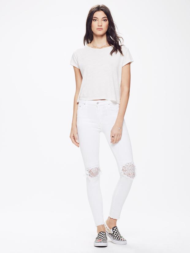 Mother - High Waisted Looker Ankle Fray in Little Miss Lacey