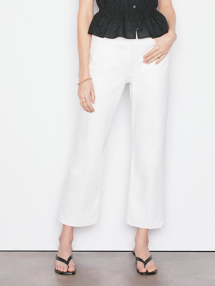Frame - Le Jane Crop in Rumpled Blanc