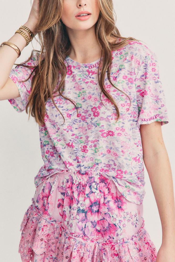 Love Shack Fancy - Calix Tee in Misty Lilac