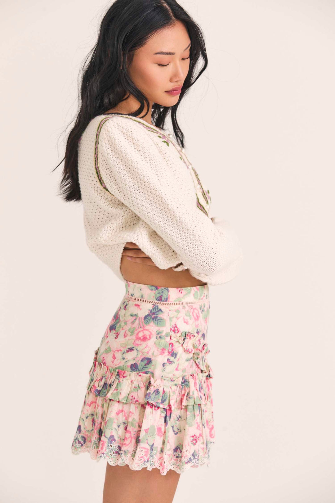 Love Shack Fancy - Pernille Skirt in Veiled Kiss