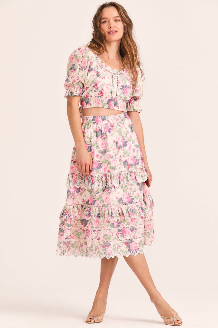 Love Shack Fancy - Naila Skirt in Veiled Kiss