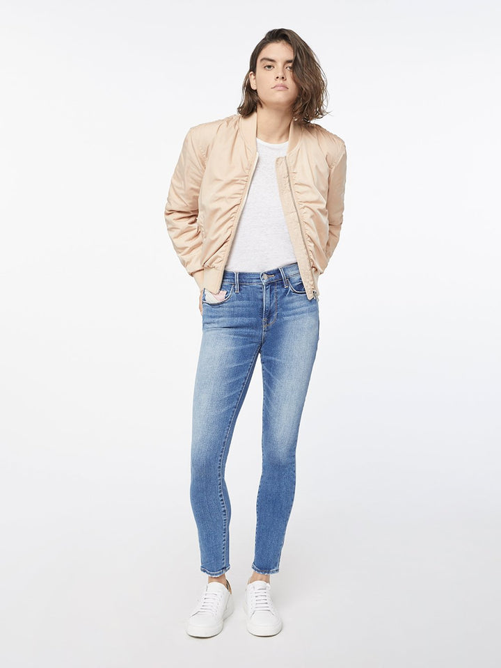 Frame - Le Skinny De Jeanne Color Block Mid-Rise Jeans in Willowspring