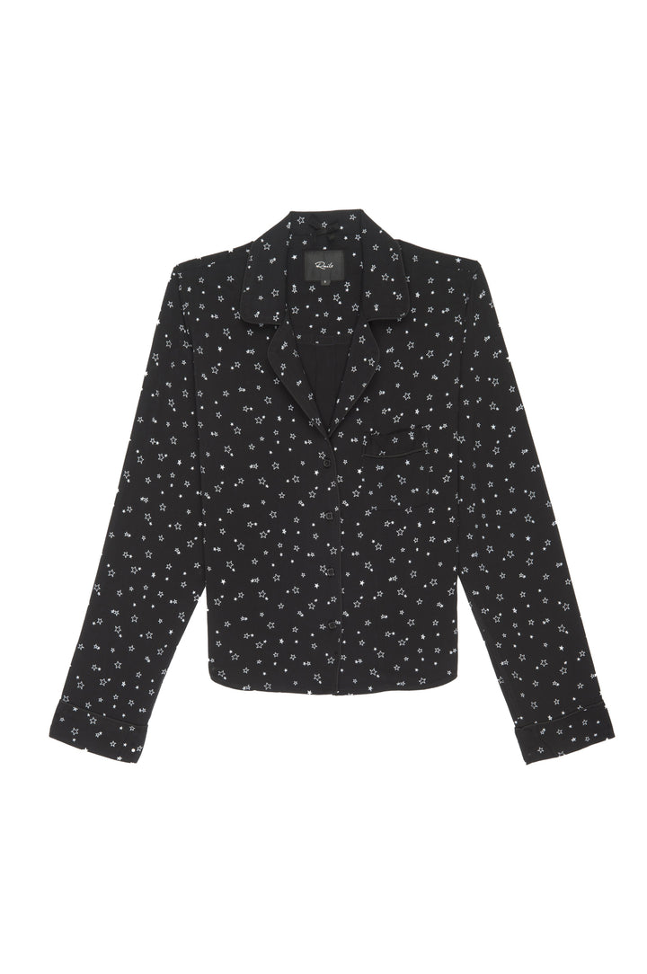 Rails - Long Sleeve Short Set w/ Piping Black Scribble Stars