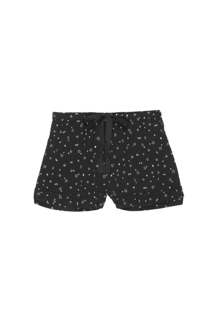 Rails - Long Sleeve Short Set w/ Piping Black Scribble Stars