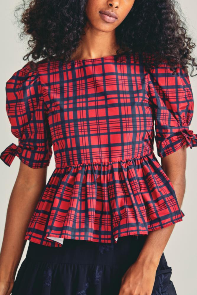 Love Shack Fancy - Keily Top in Moody Ruby