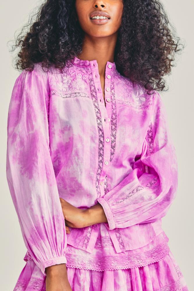 Love Shack Fancy - Ronda Top in Begonia Hand Dye
