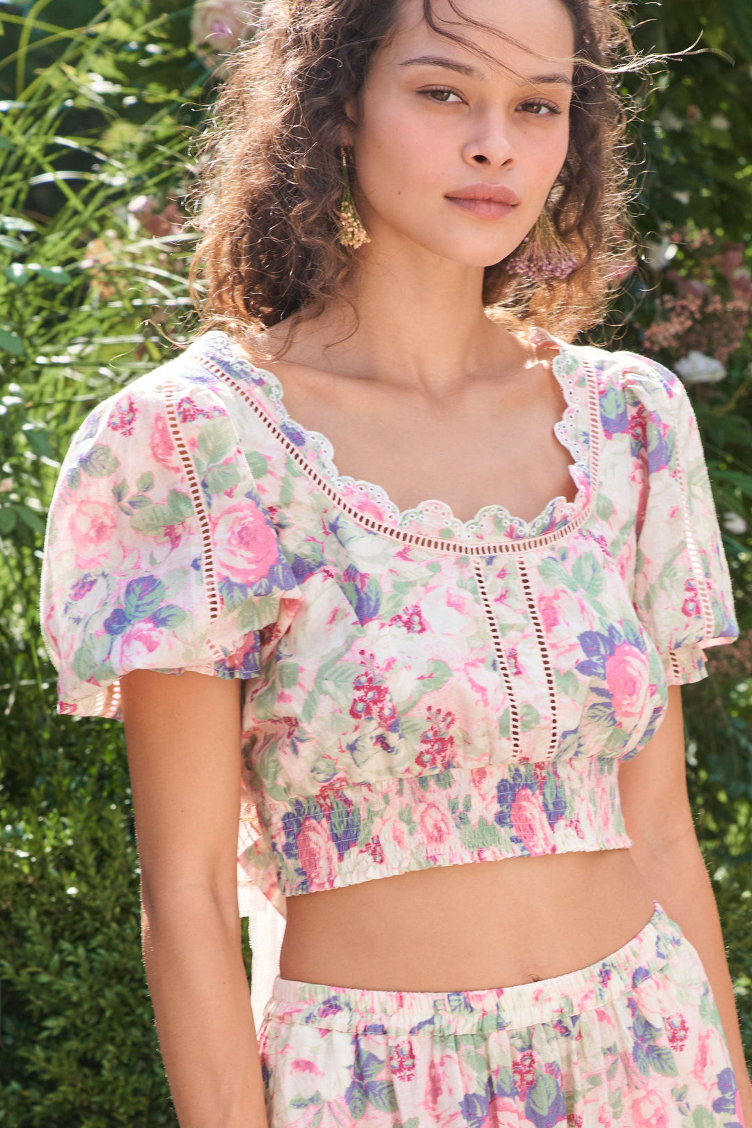 Love Shack Fancy - Karsten Crop Top in Veiled Kiss
