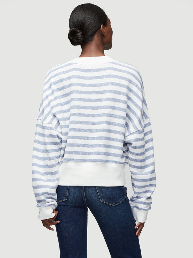 FRAME - Drop Shoulder Crew Pullover Chambray Multi