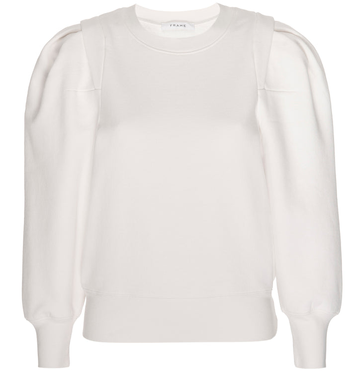 Frame - Pleated Panel Sweatshirt in Off White